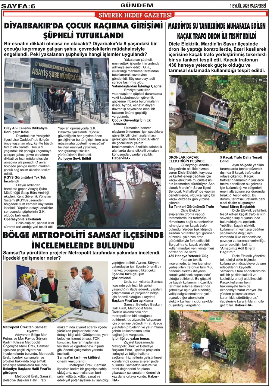 1.09.2025 Tarihli Gazetemiz