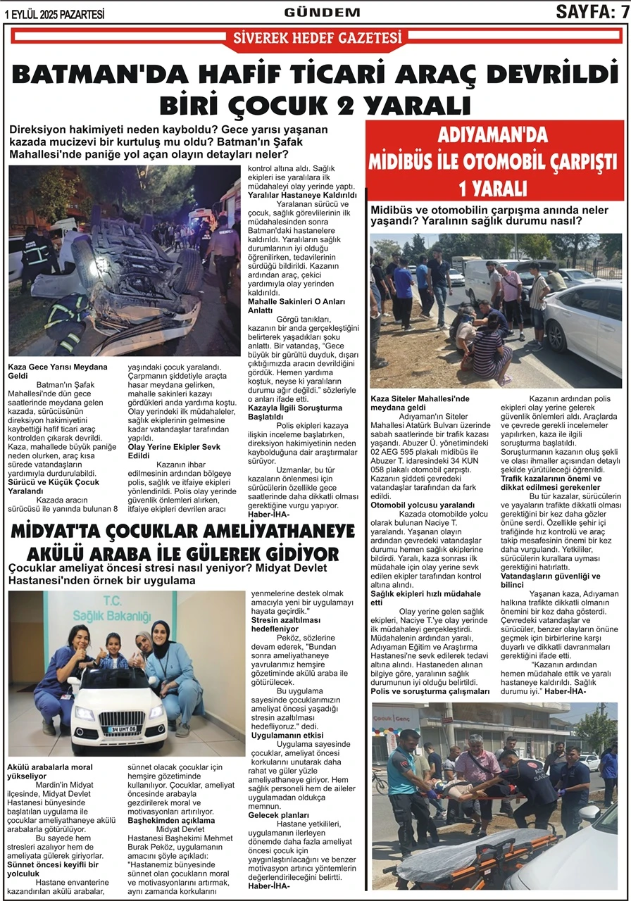 1.09.2025 Tarihli Gazetemiz