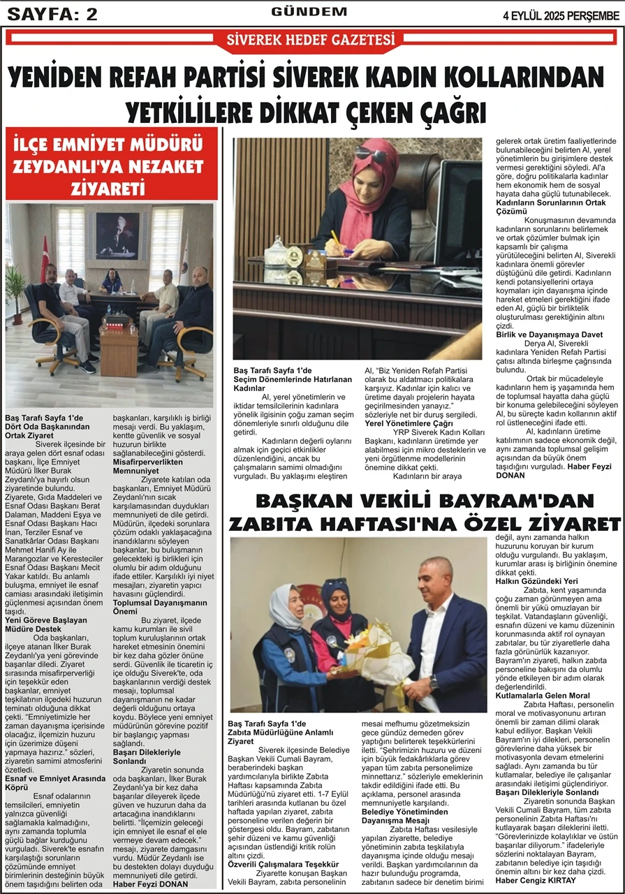 4.09.2025 Tarihli Gazetemiz