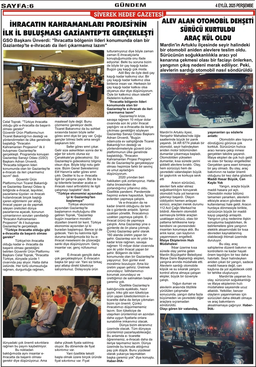 4.09.2025 Tarihli Gazetemiz
