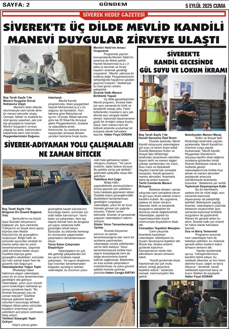 5.09.2025 Tarihli Gazetemiz