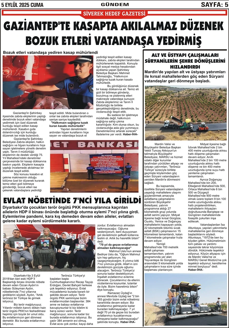 5.09.2025 Tarihli Gazetemiz