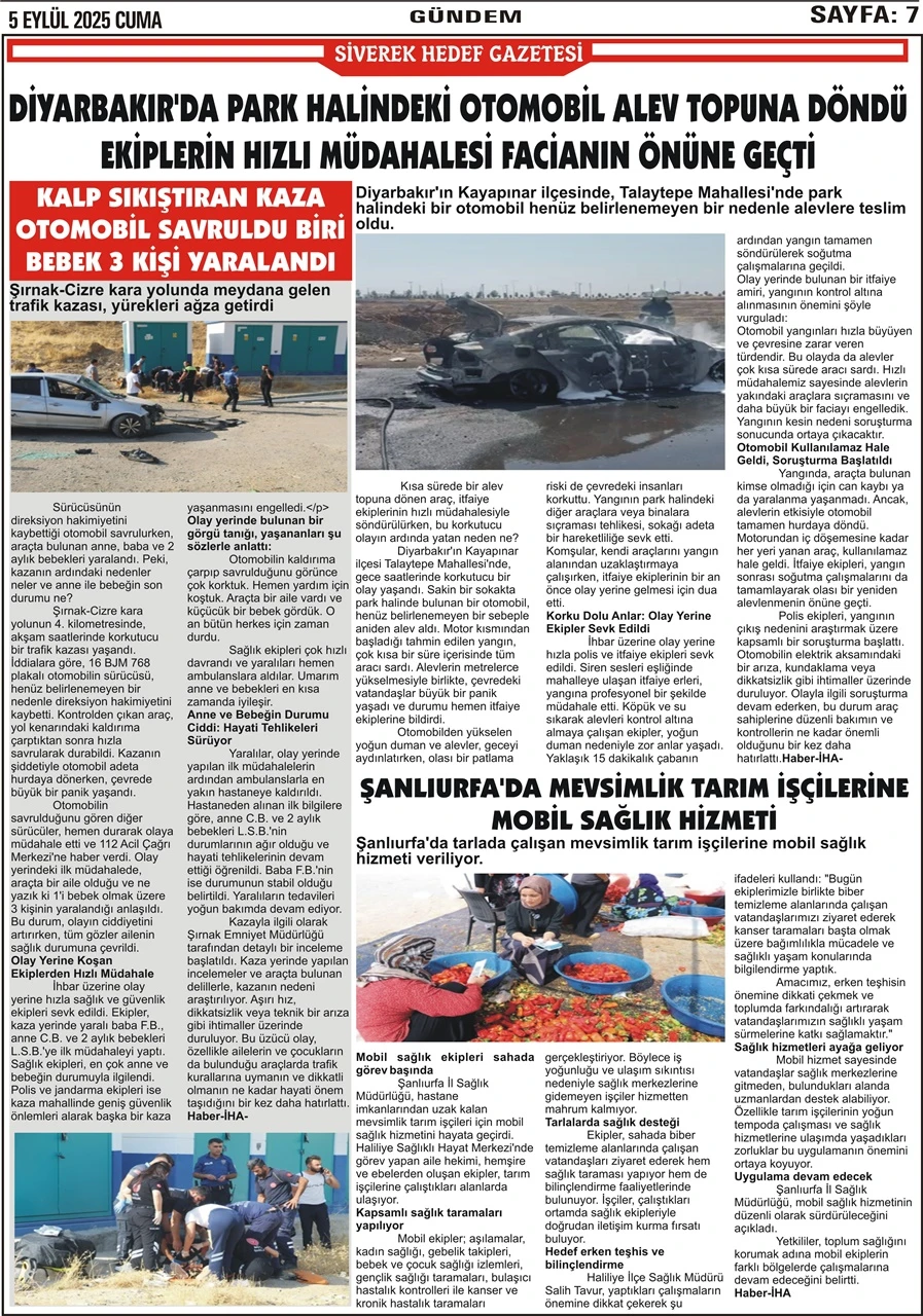 5.09.2025 Tarihli Gazetemiz