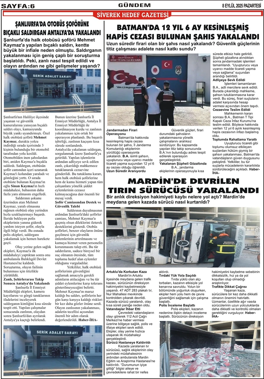 8.09.2025 Tarihli Gazetemiz