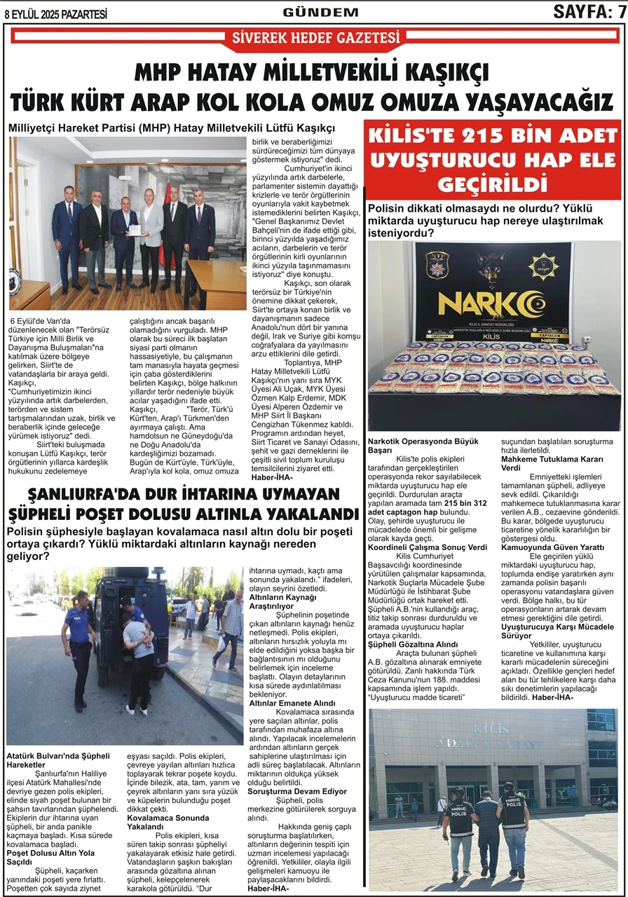 8.09.2025 Tarihli Gazetemiz
