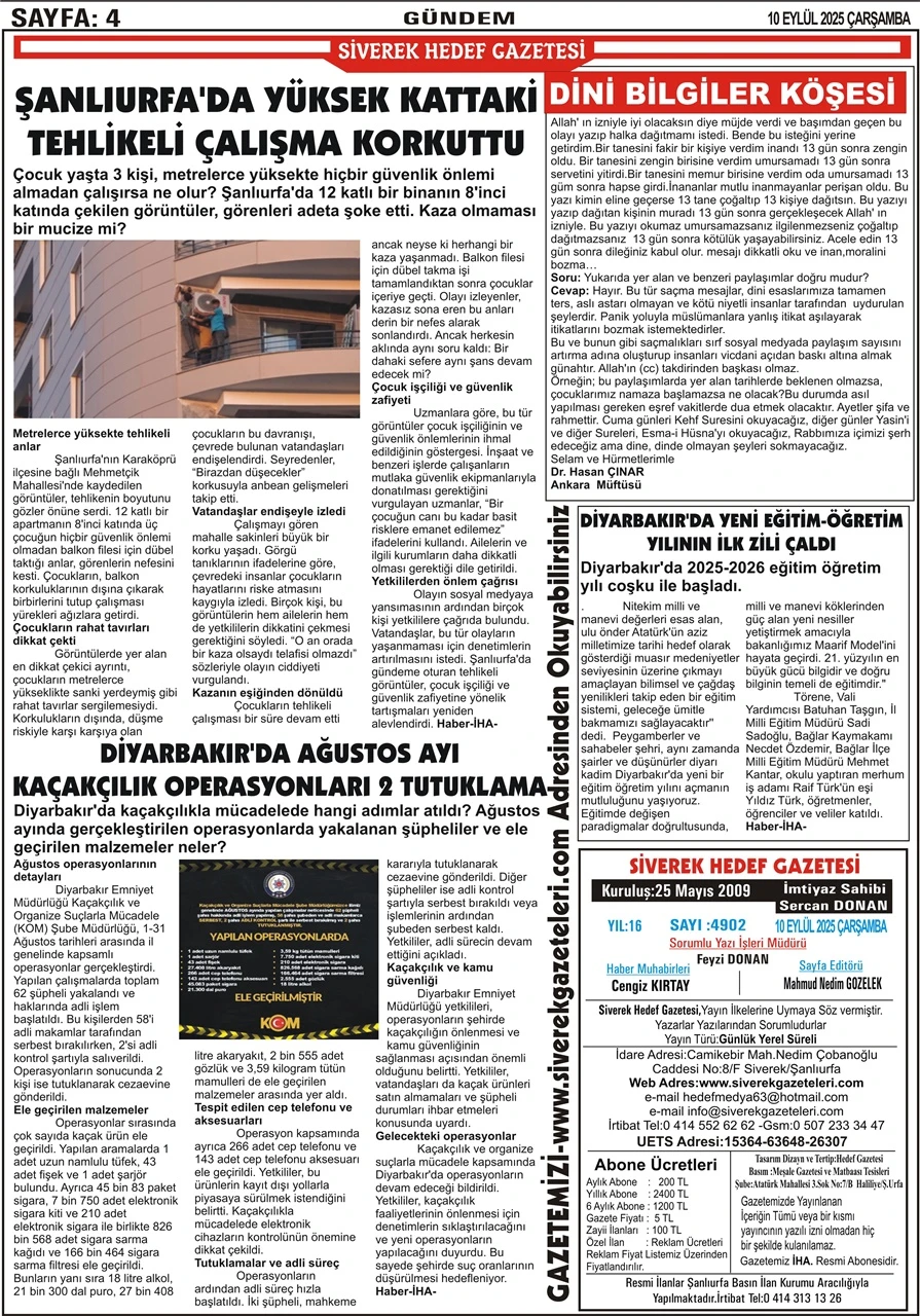 10.09.2025 Tarihli Gazetemiz
