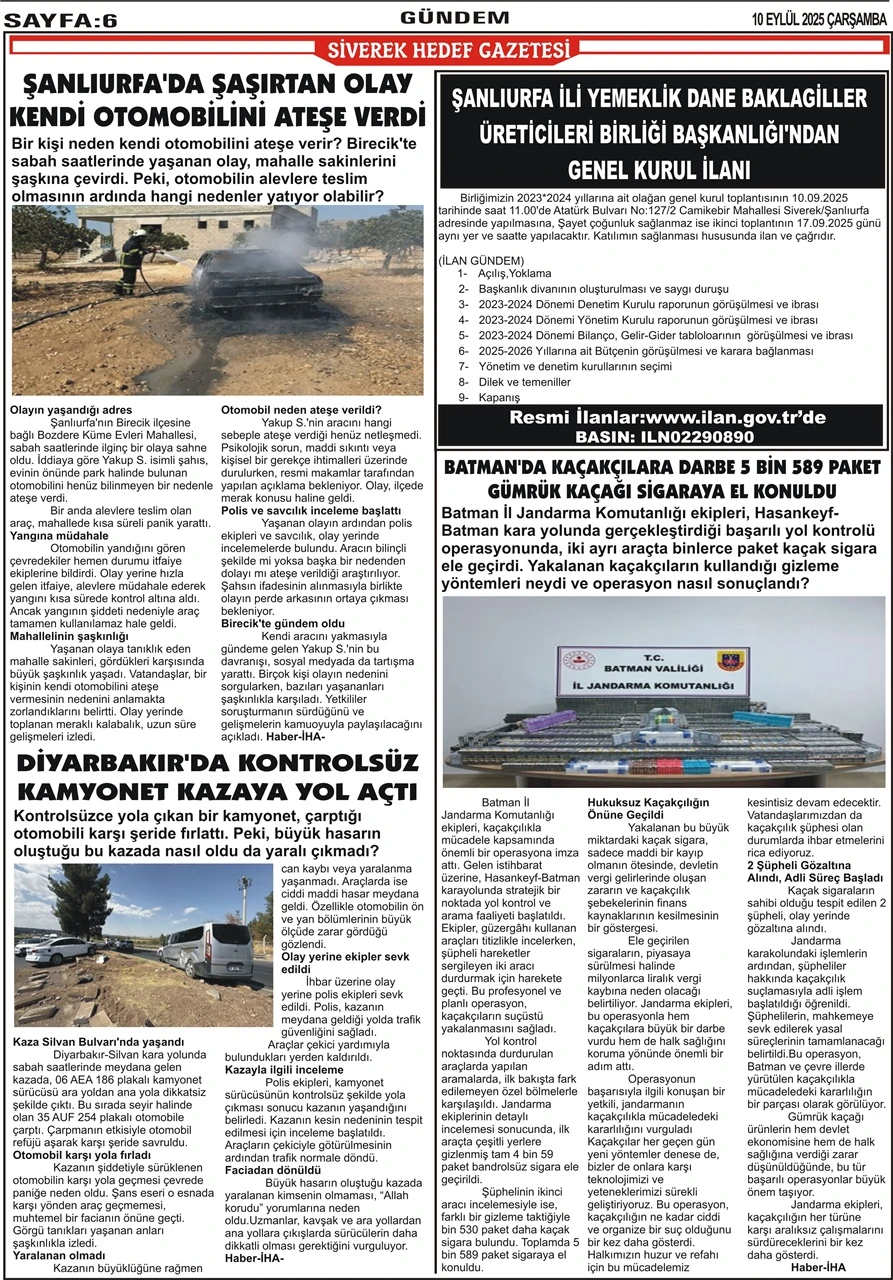 10.09.2025 Tarihli Gazetemiz