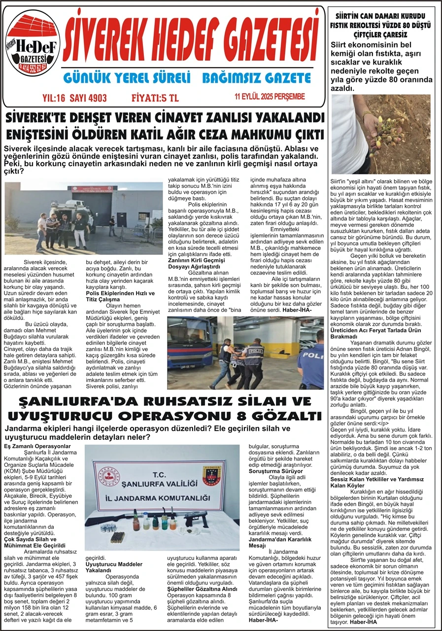 11.09.2025 Tarihli Gazetemiz