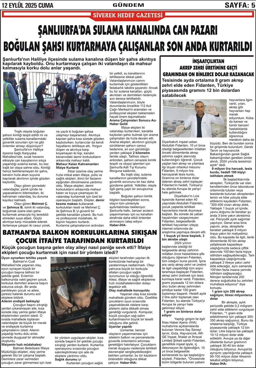12.09.2025 Tarihli Gazetemiz