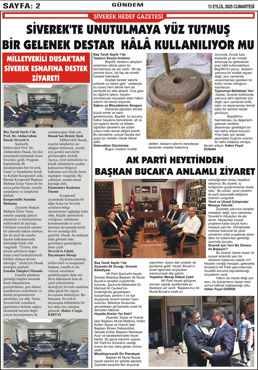 13.09.2025 Tarihli Gazetemiz