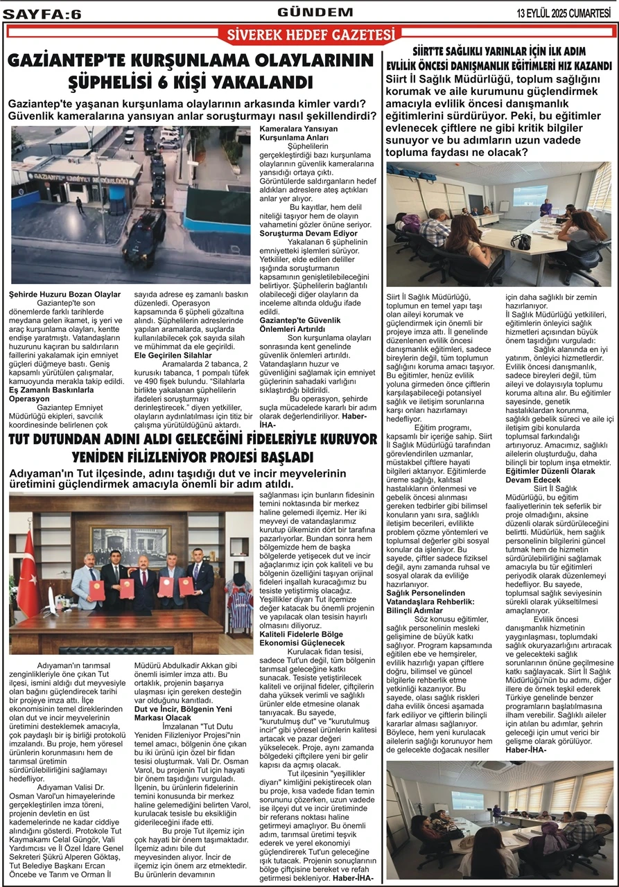13.09.2025 Tarihli Gazetemiz