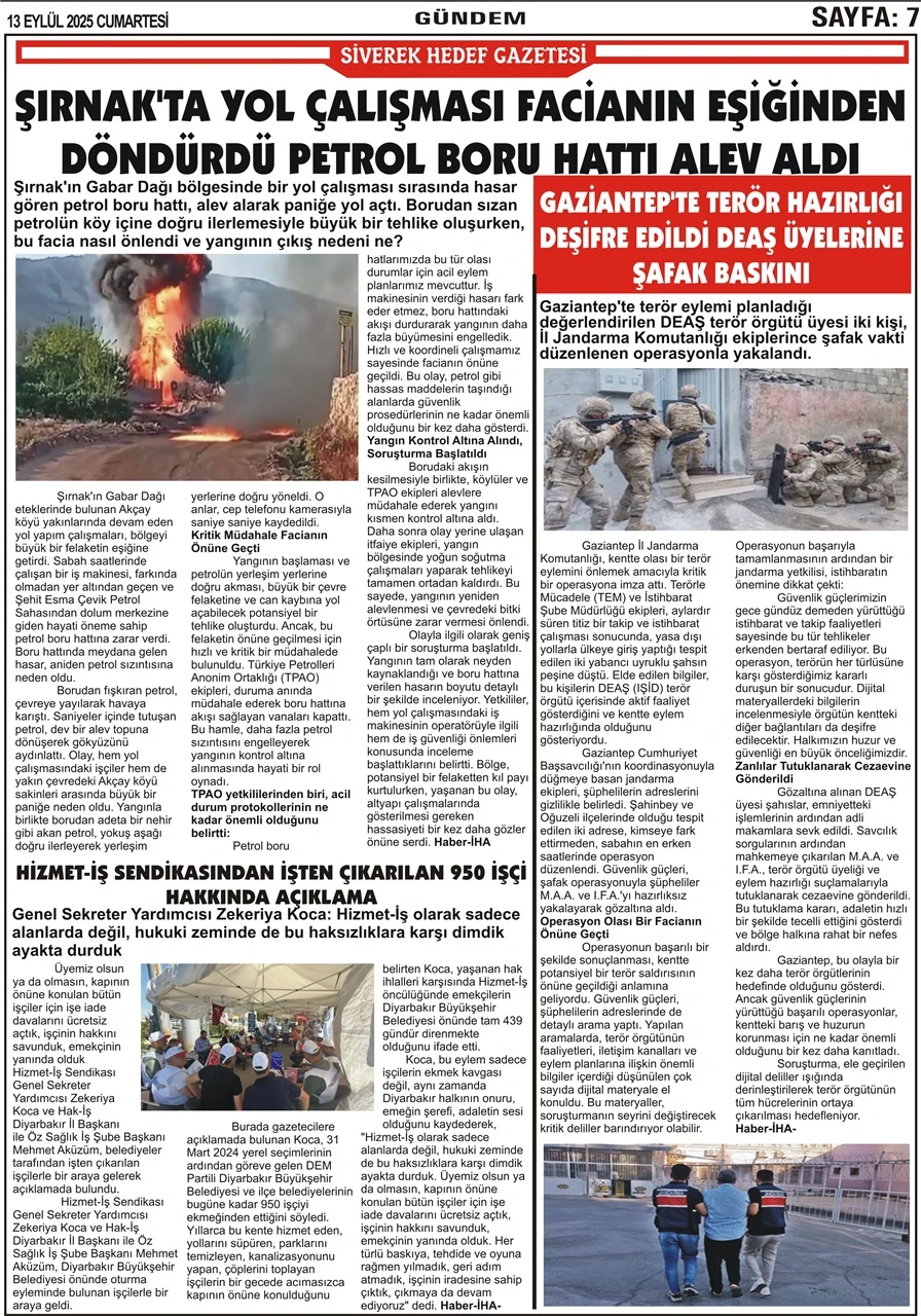 13.09.2025 Tarihli Gazetemiz