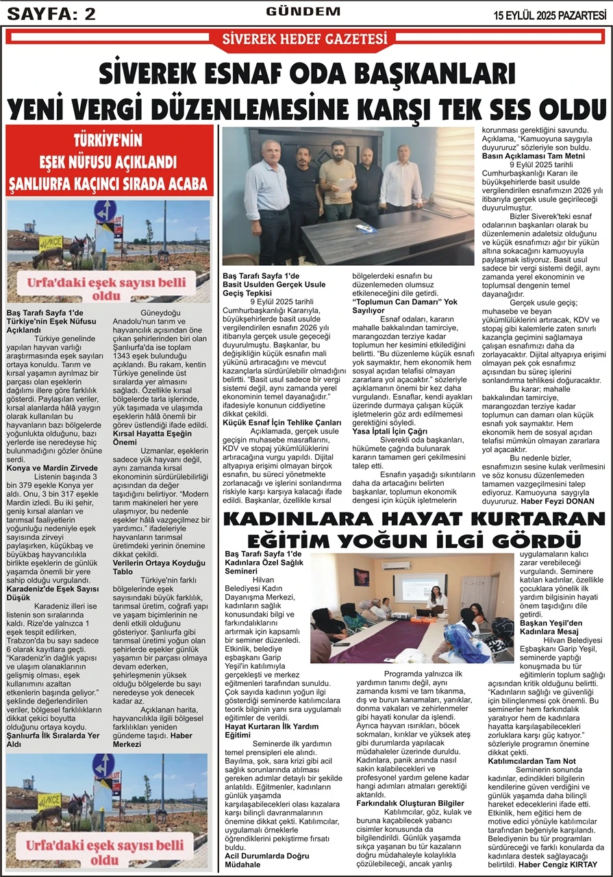 15.09.2025 Tarihli Gazetemiz