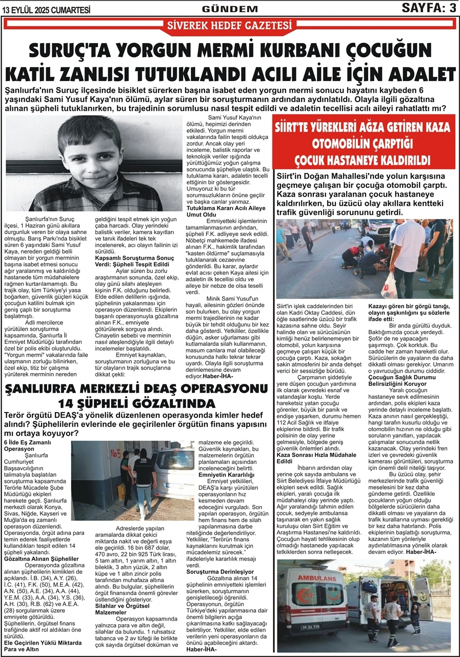 15.09.2025 Tarihli Gazetemiz