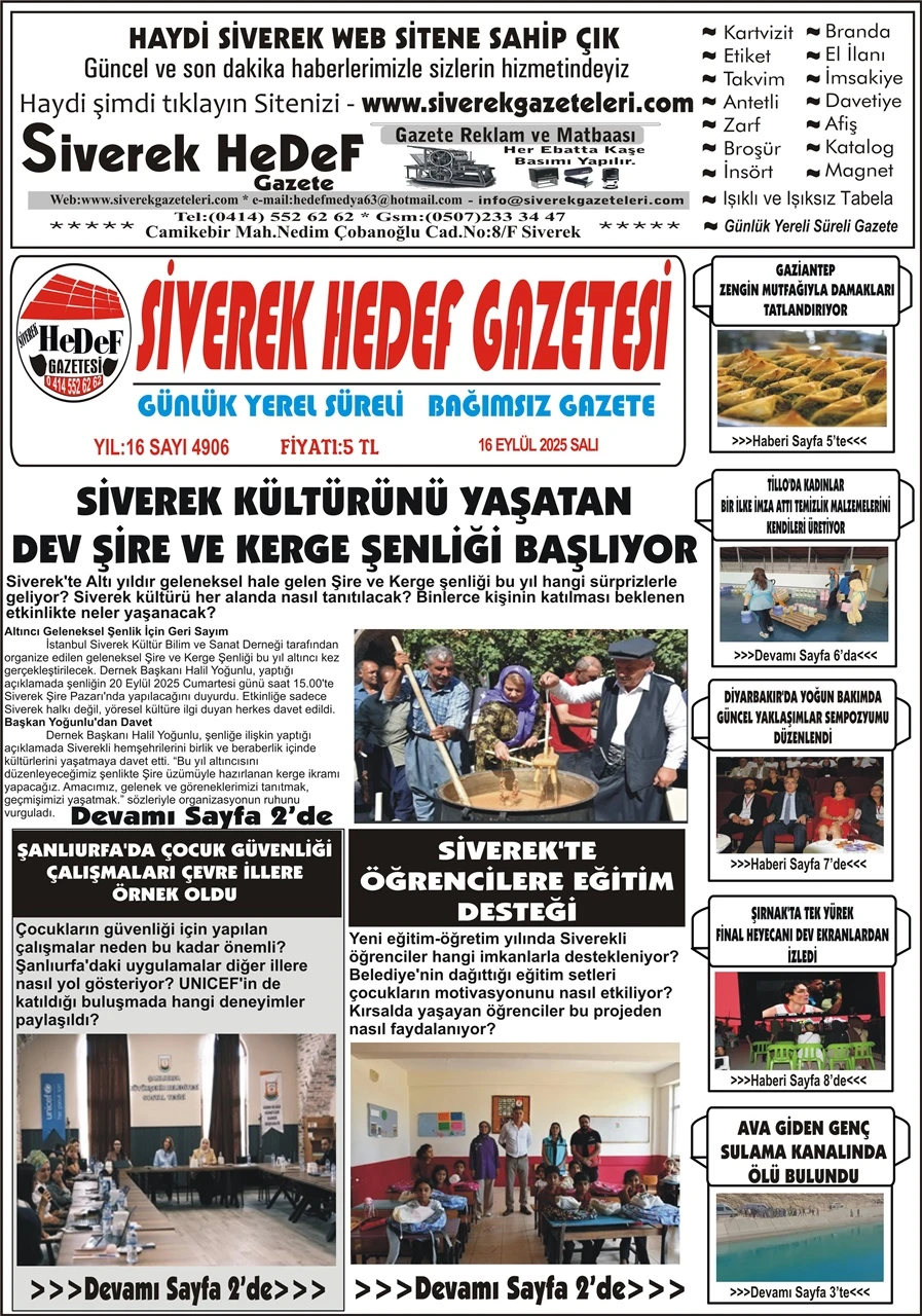 16.09.2025 Tarihli Gazetemiz