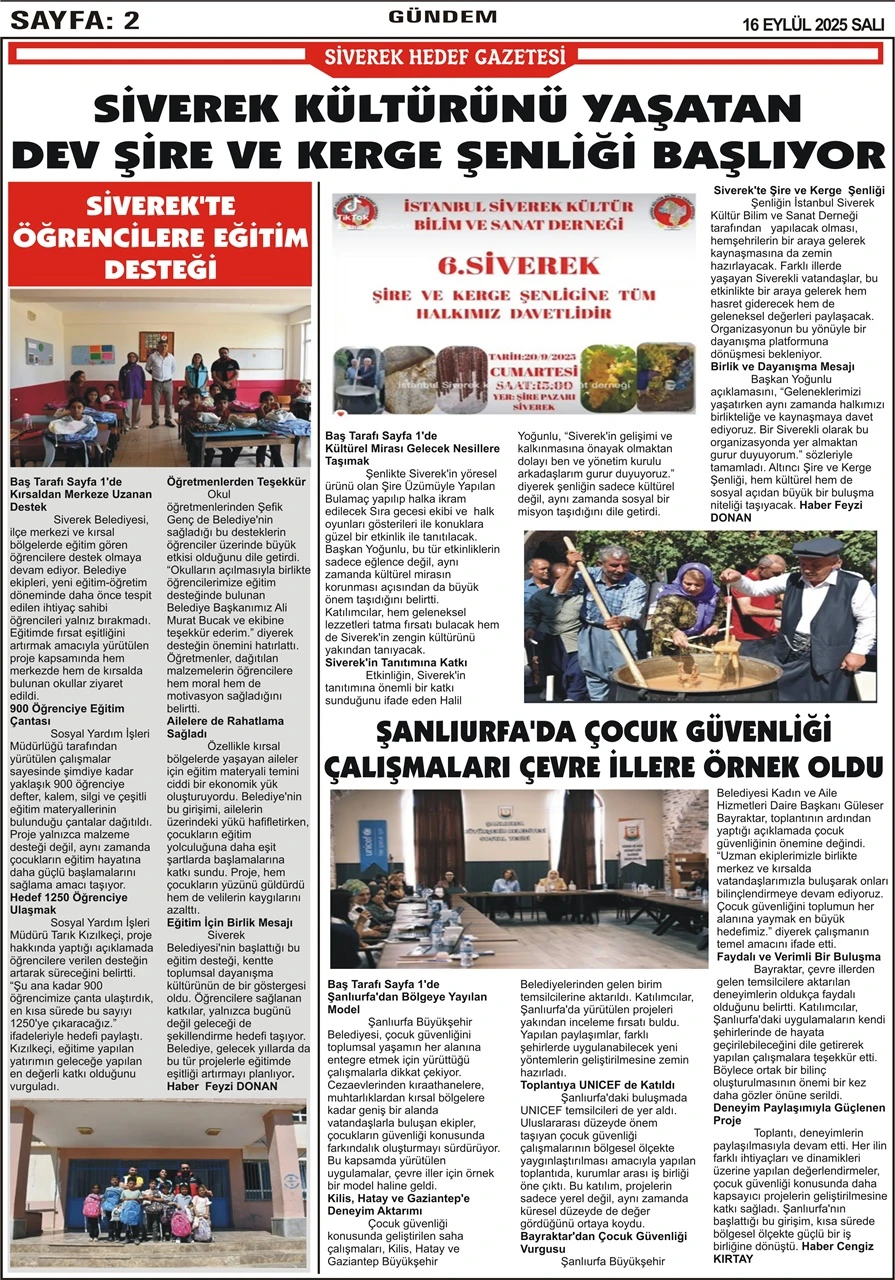 16.09.2025 Tarihli Gazetemiz