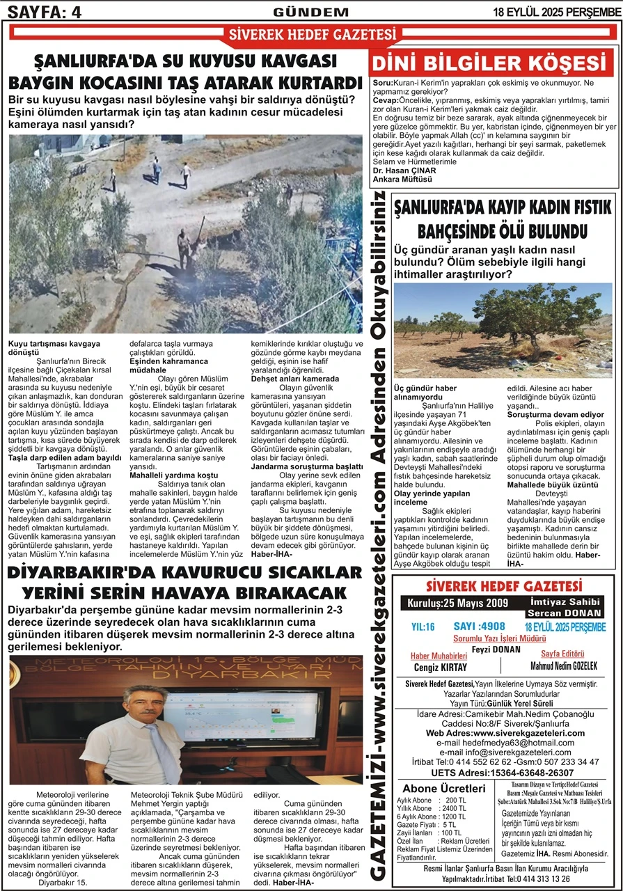18.09.2025 Tarihli Gazetemiz