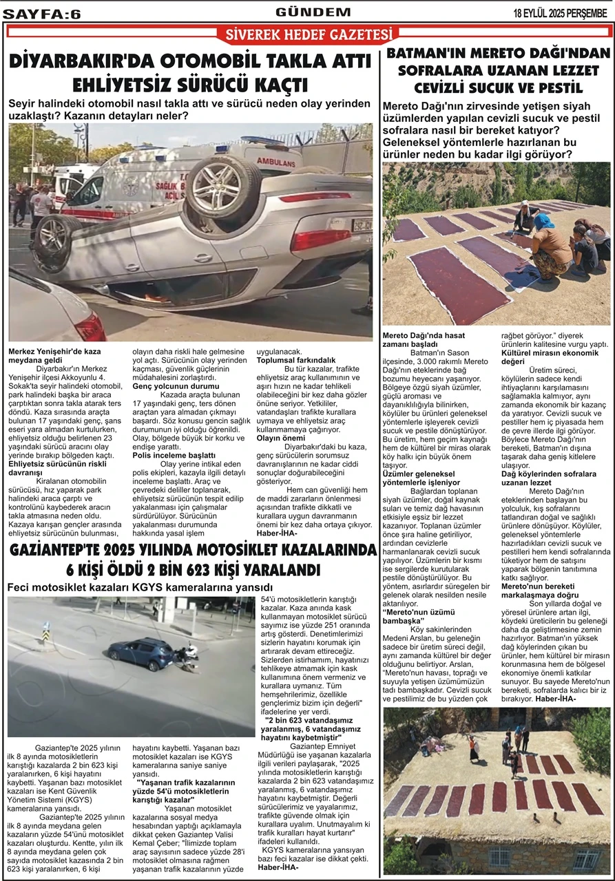 18.09.2025 Tarihli Gazetemiz