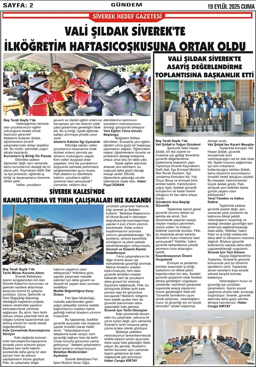 19.09.2025 Tarihli Gazetemiz