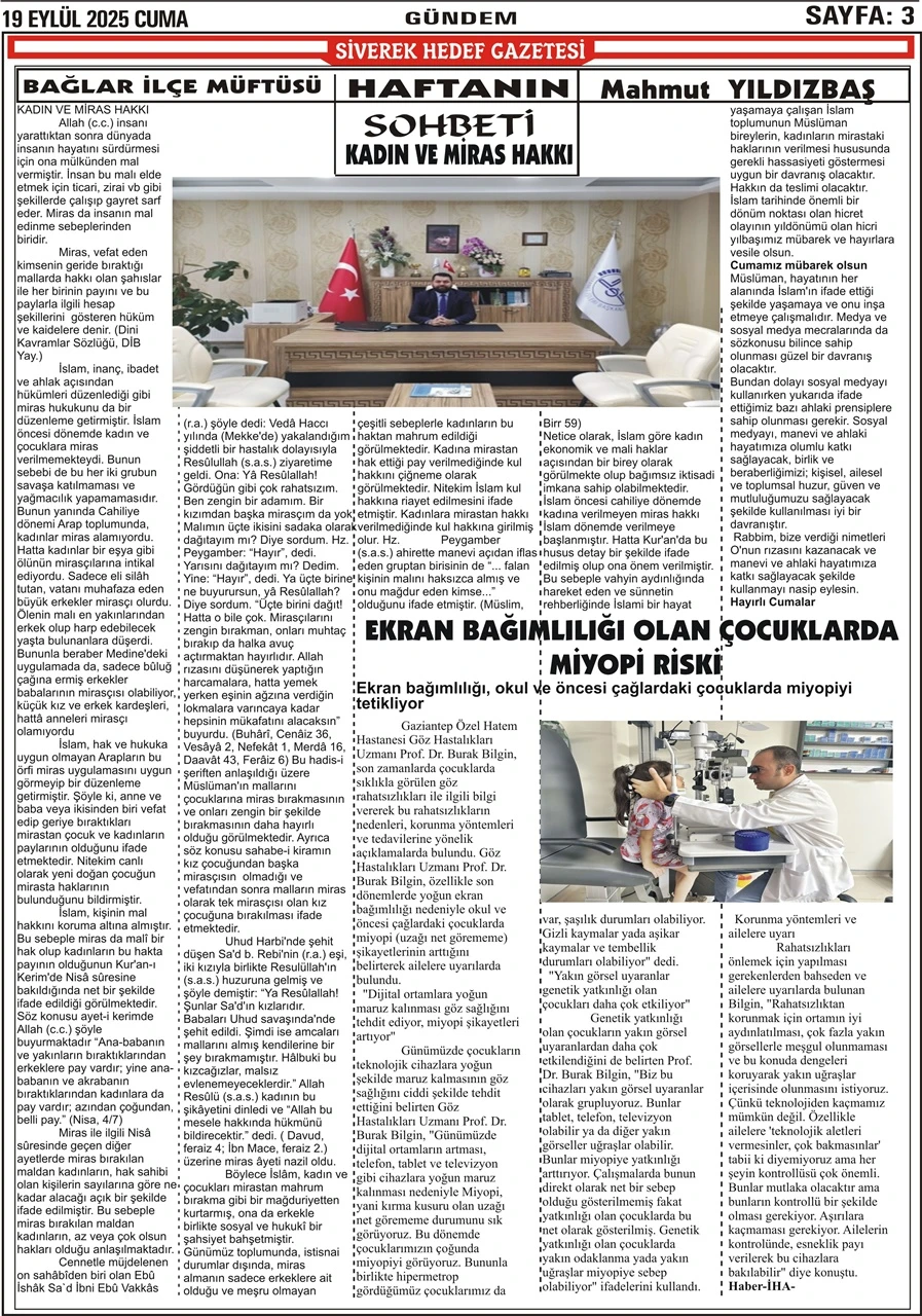19.09.2025 Tarihli Gazetemiz