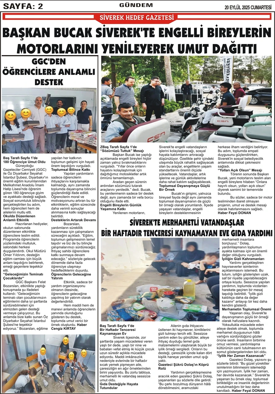 20.09.2025 Tarihli Gazetemiz