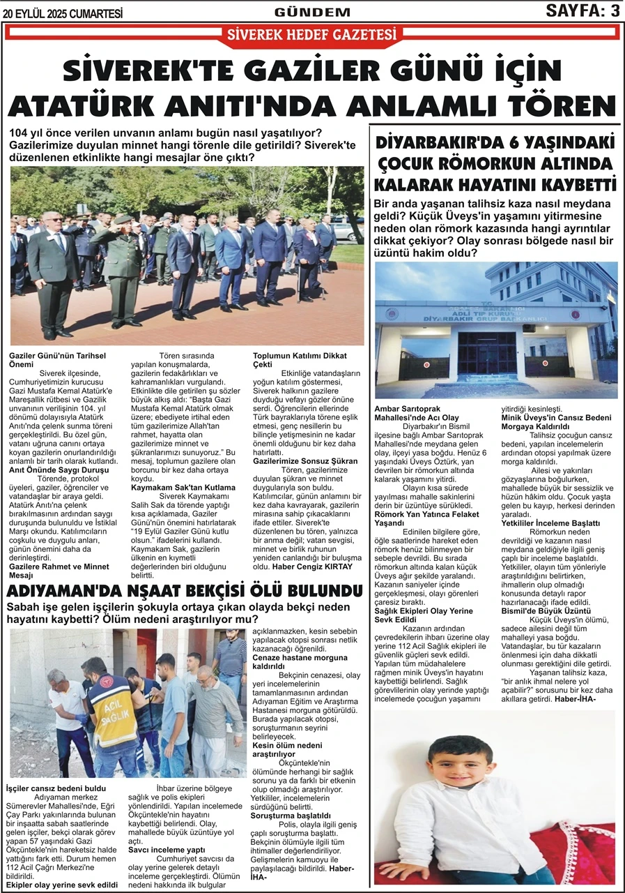20.09.2025 Tarihli Gazetemiz
