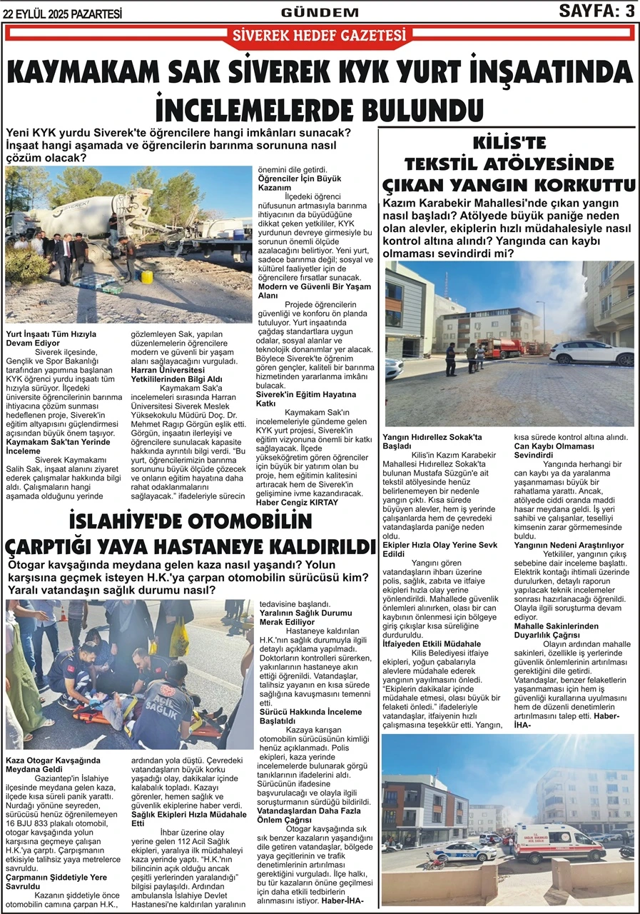 22.09.2025 Tarih Gazetemiz