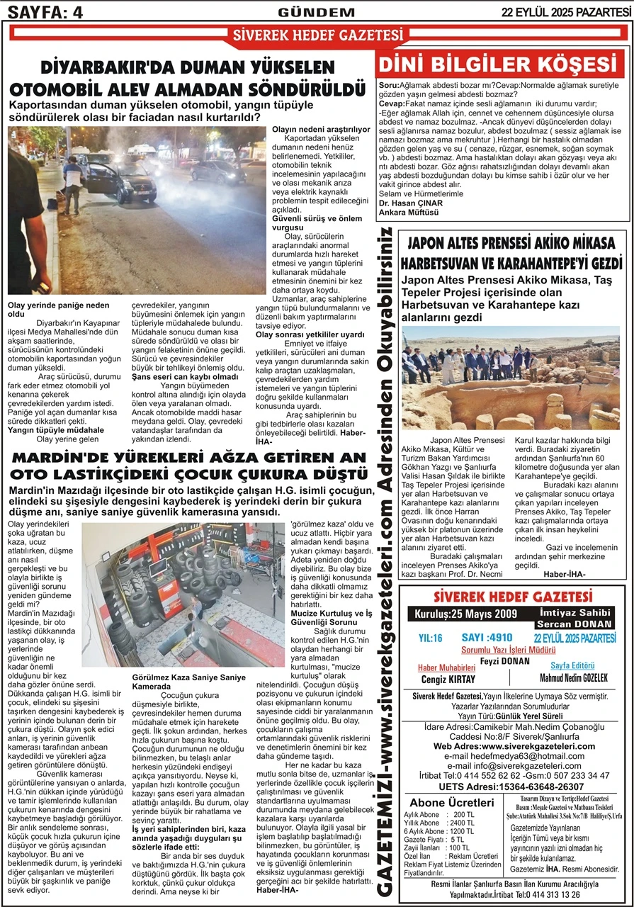 22.09.2025 Tarih Gazetemiz