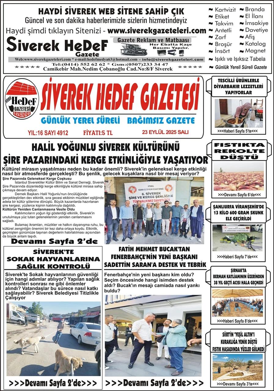 23.09.2025 Tarihli Gazetemiz