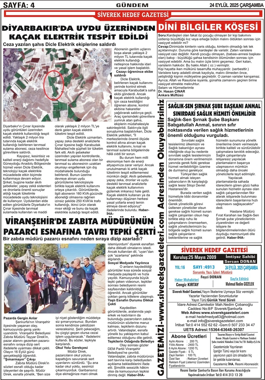 24.09.2025 Tarihli Gazetemiz