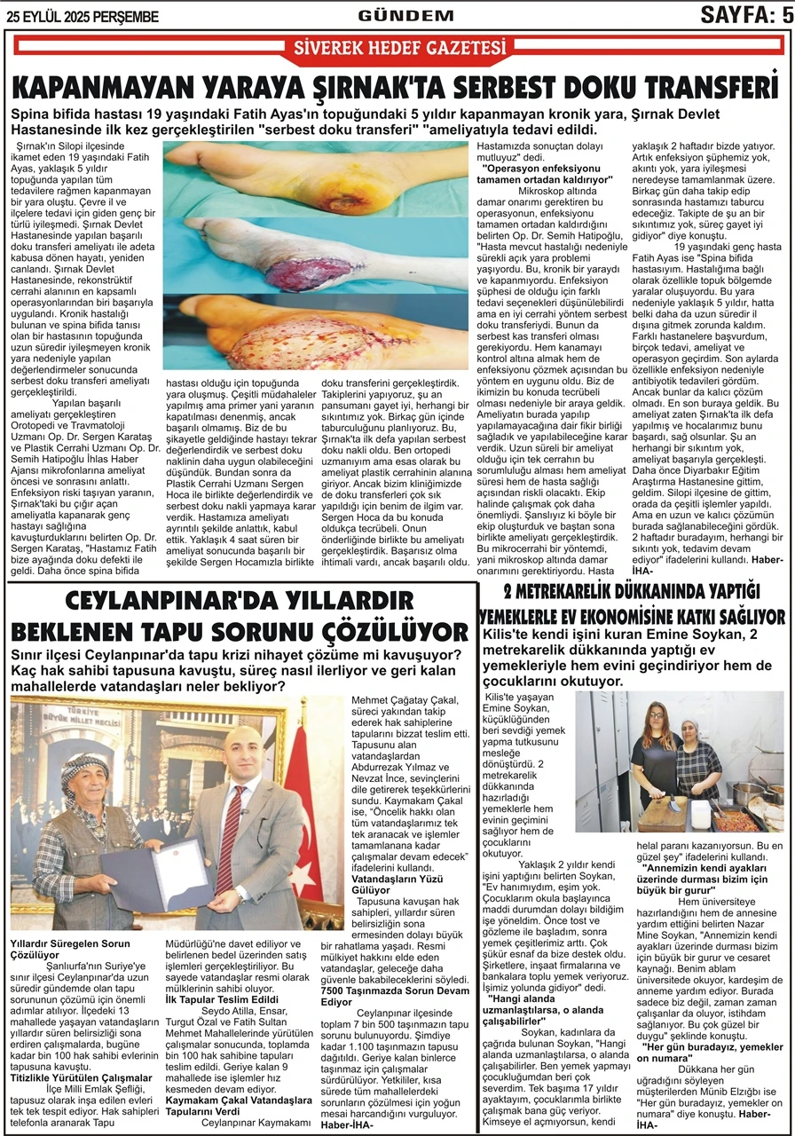 25.09.2025 Tarihli Gazetemiz
