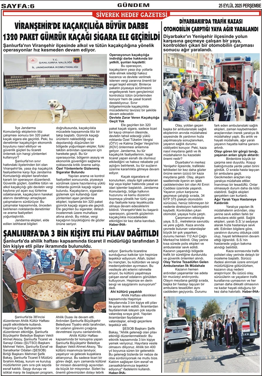 25.09.2025 Tarihli Gazetemiz