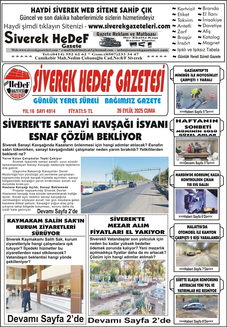 26.09.2025 Tarihli Gazetemiz