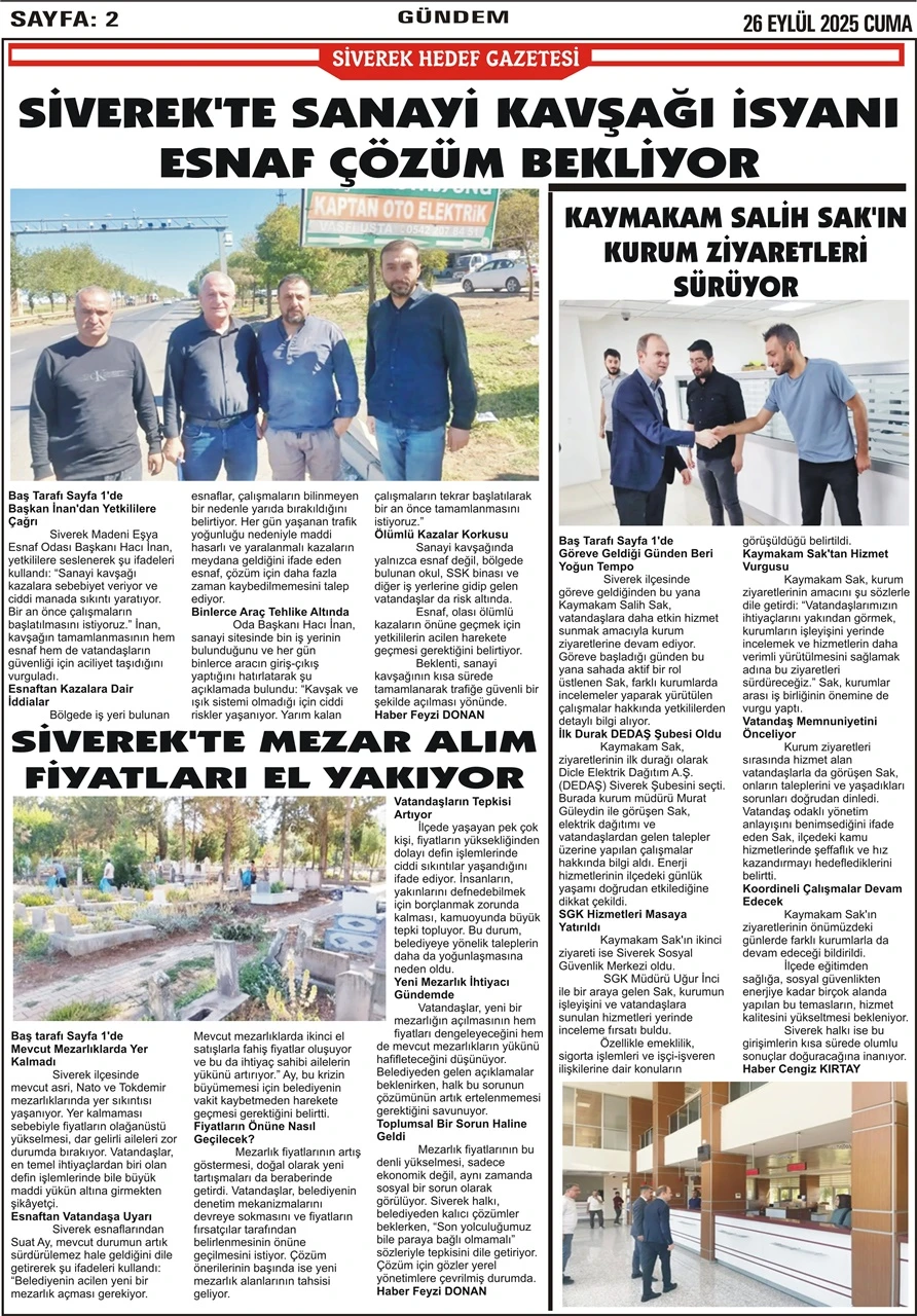 26.09.2025 Tarihli Gazetemiz