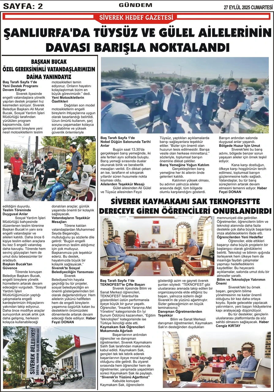 27.09.2025 Tarihli Gazetemiz