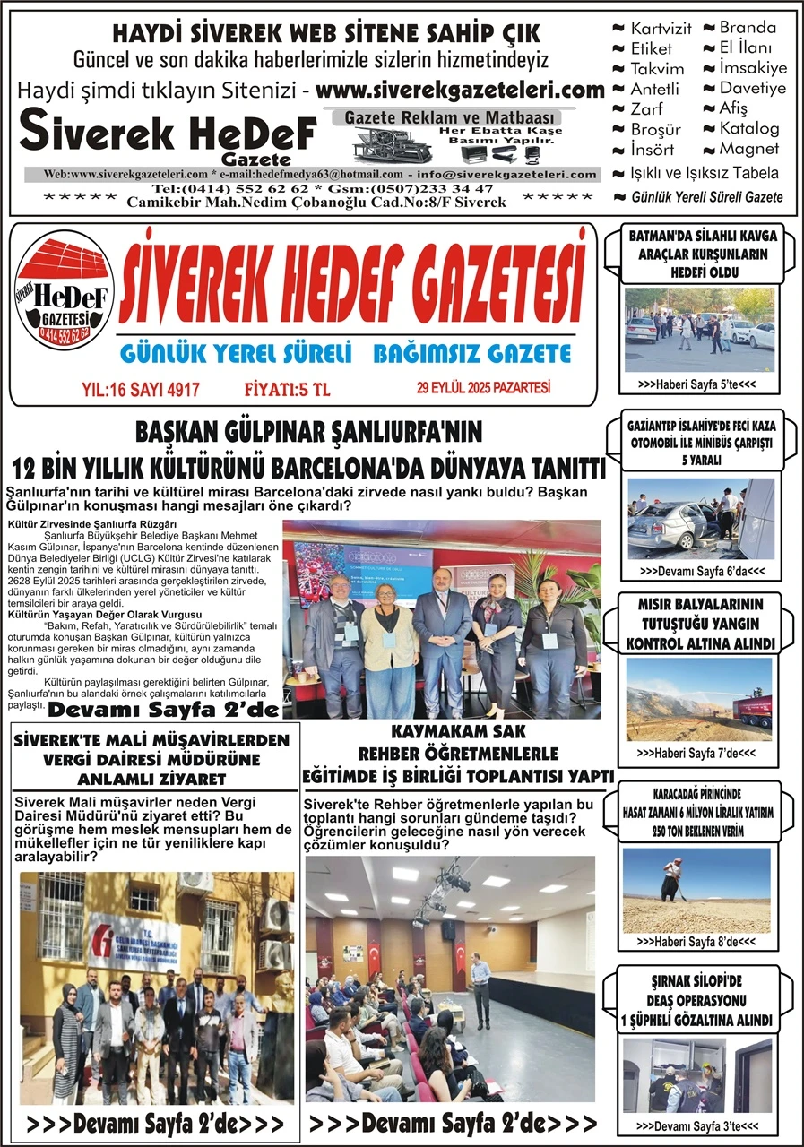 29.092025 Tarihli Gazetemiz