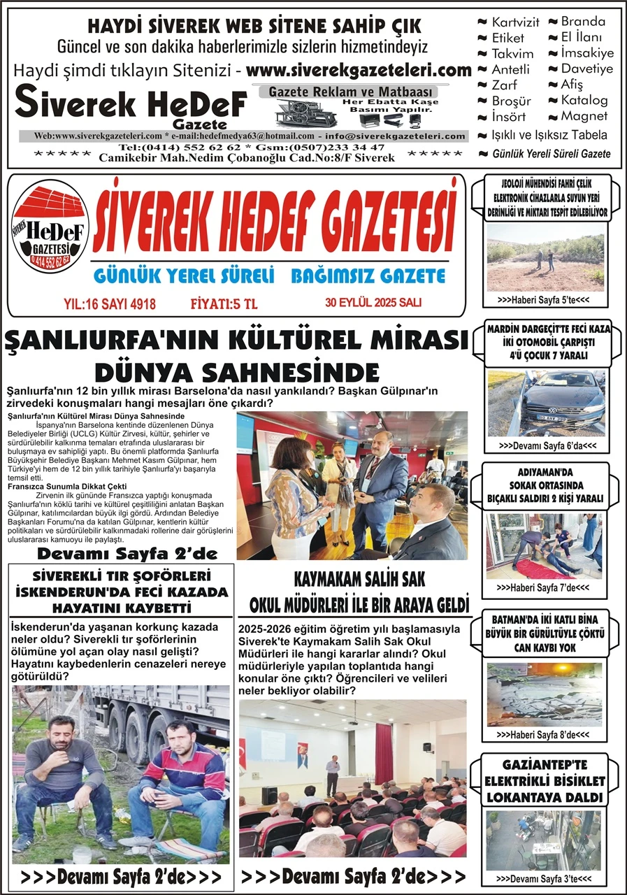 30.09.2025 Tarihli Gazetemiz