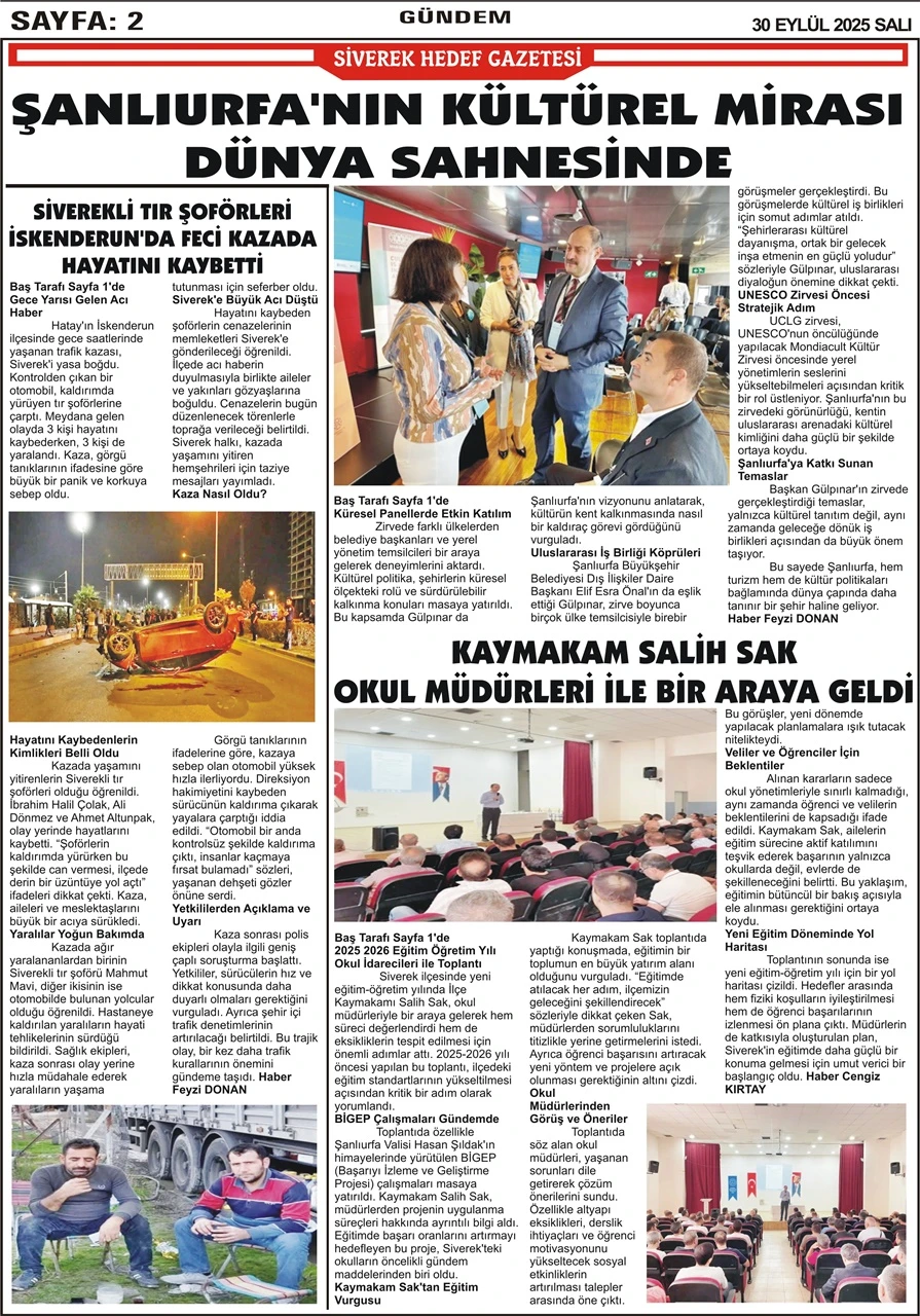 30.09.2025 Tarihli Gazetemiz