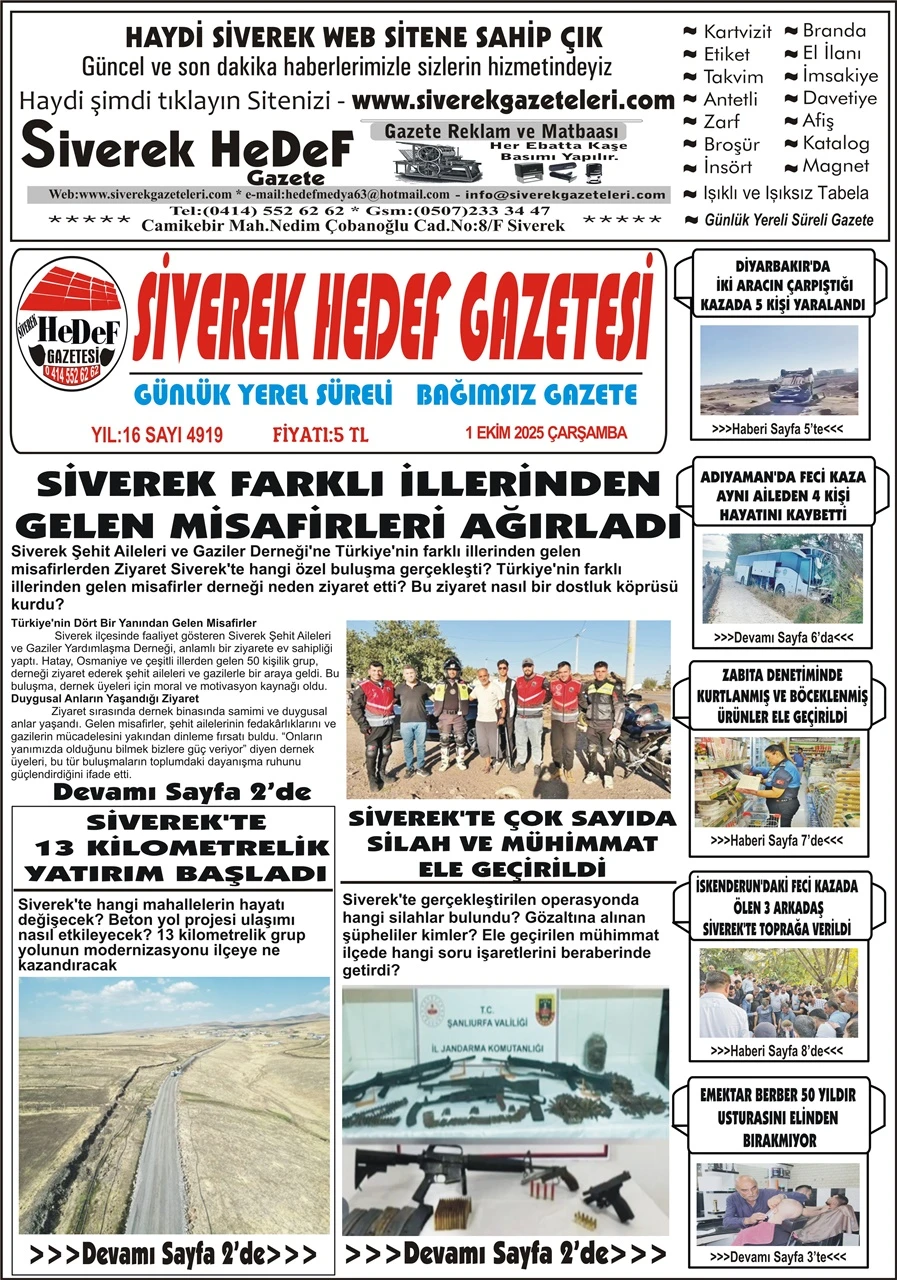 1.10.2025 Tarihli Gazetemiz