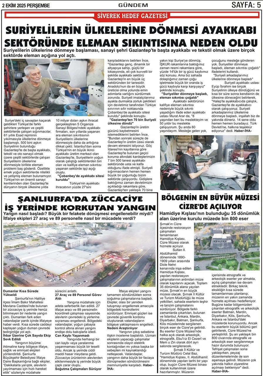 2.10.2025 Tarihli Gazetemiz