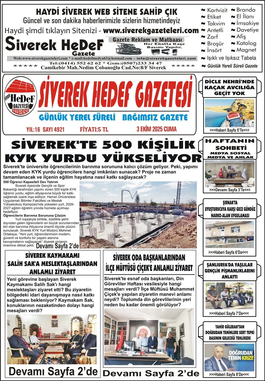 3.10.2025 Tarihli Gazetemiz