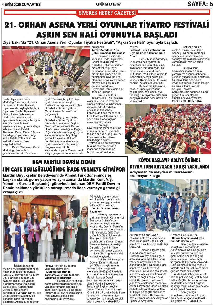 4.10.2025 Tarihli Gazetemiz