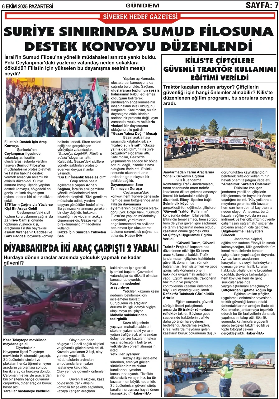 6.10.2025 Tarihli Gazetemiz