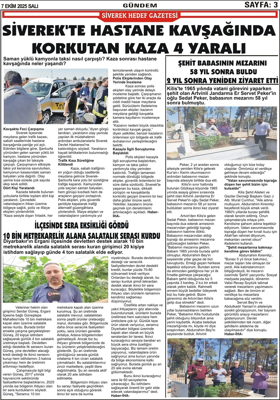 7.10.2025 Tarihli Gazetemiz