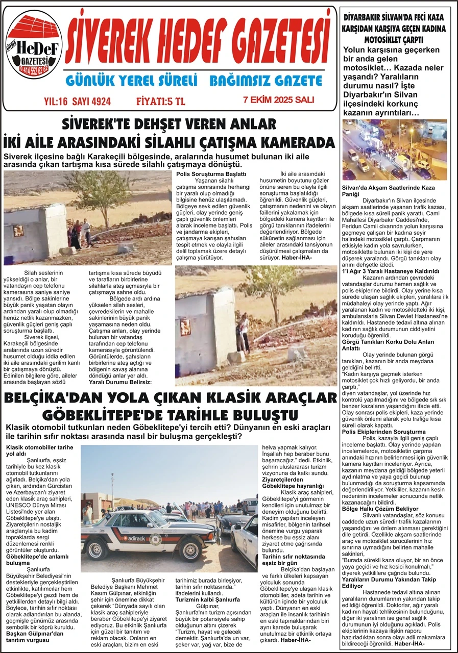 7.10.2025 Tarihli Gazetemiz
