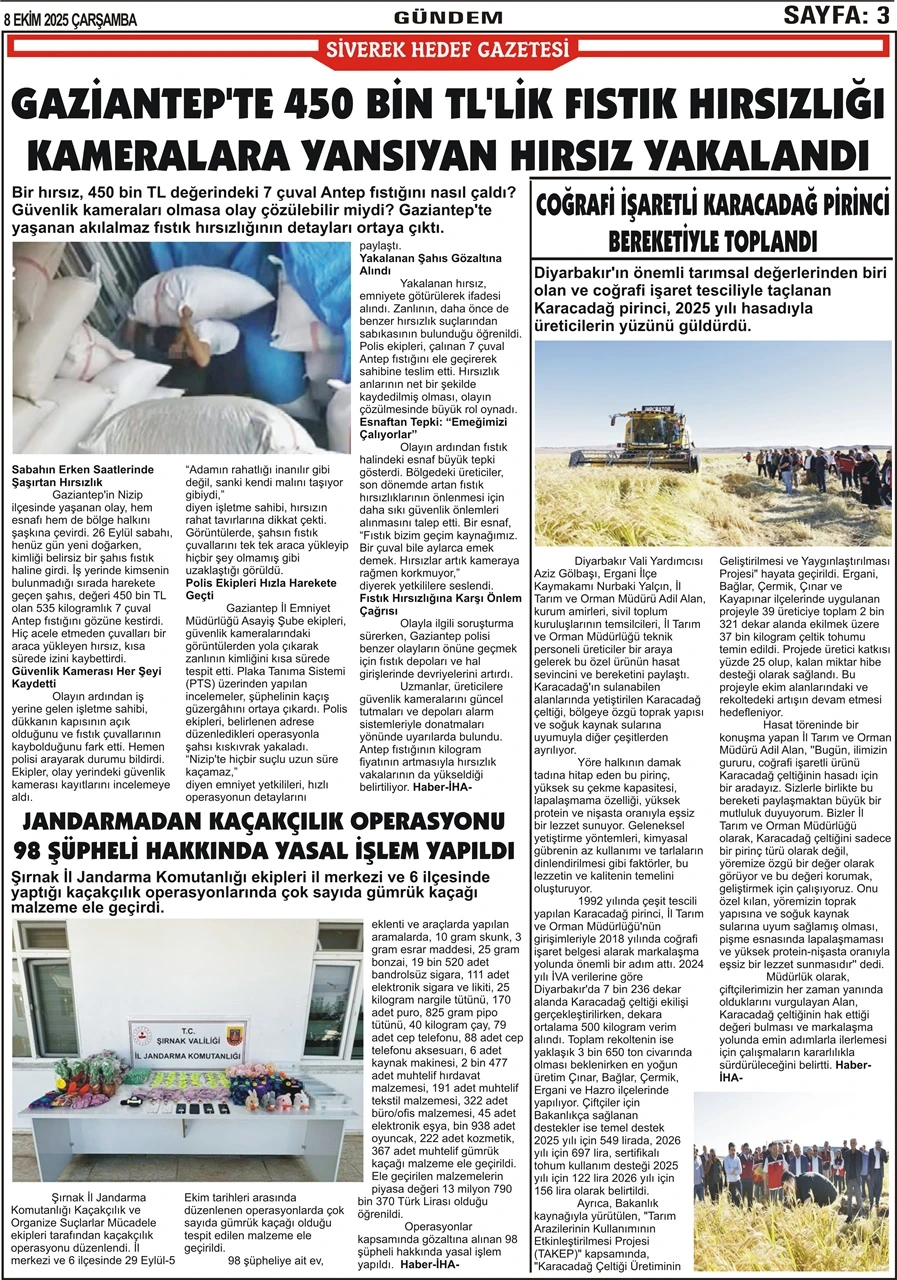 8.10.2025 Tarihli Gazetemiz