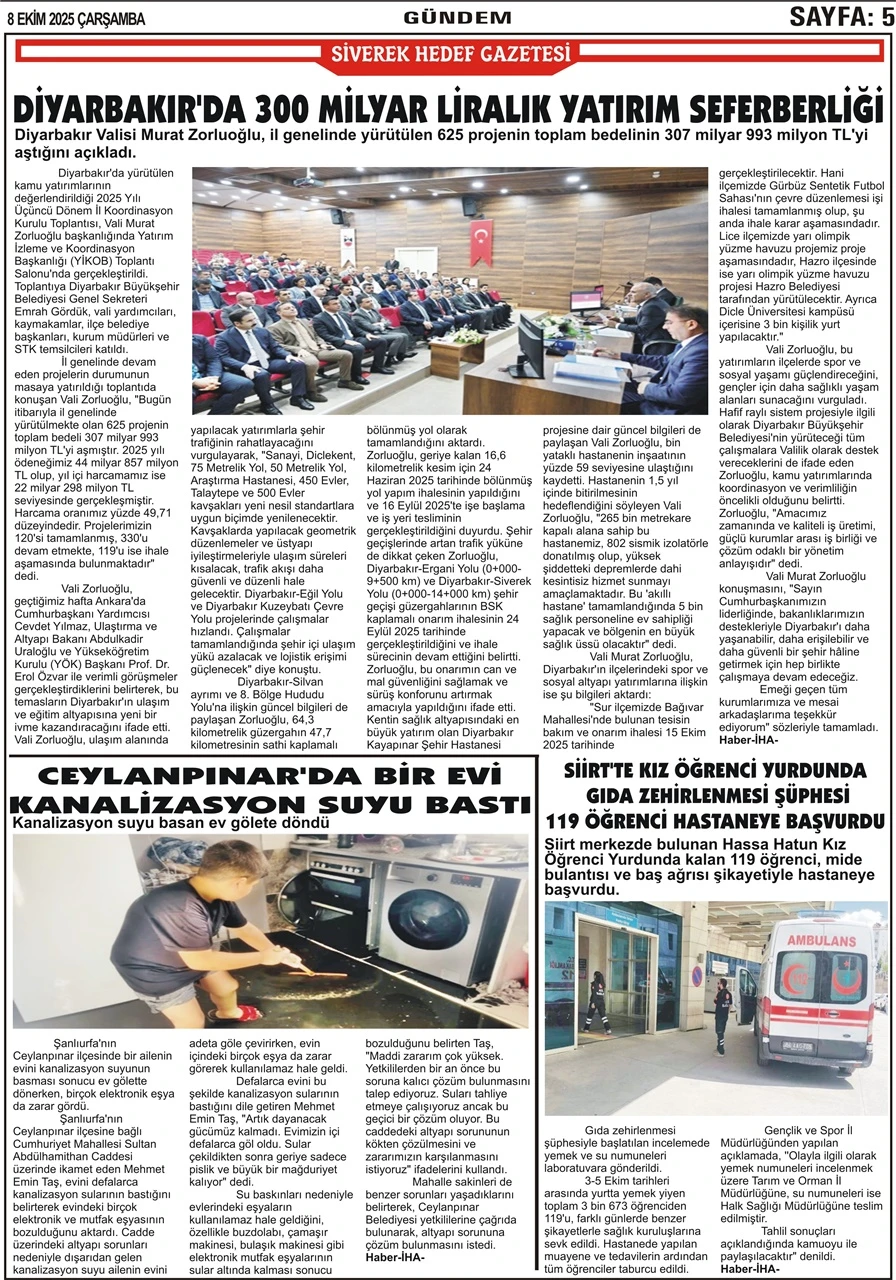 8.10.2025 Tarihli Gazetemiz