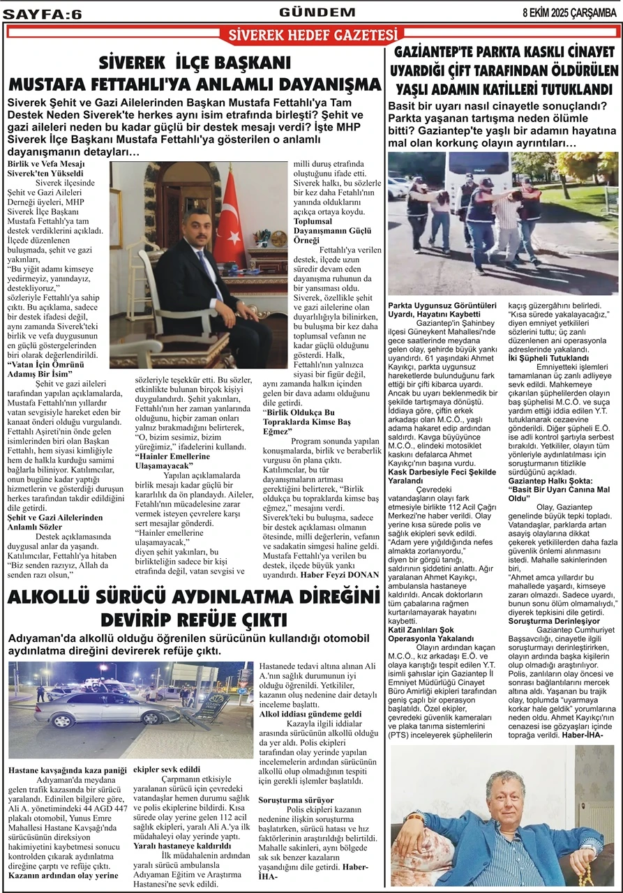 8.10.2025 Tarihli Gazetemiz
