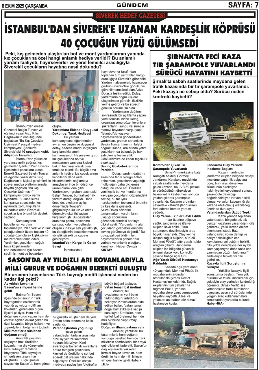 8.10.2025 Tarihli Gazetemiz