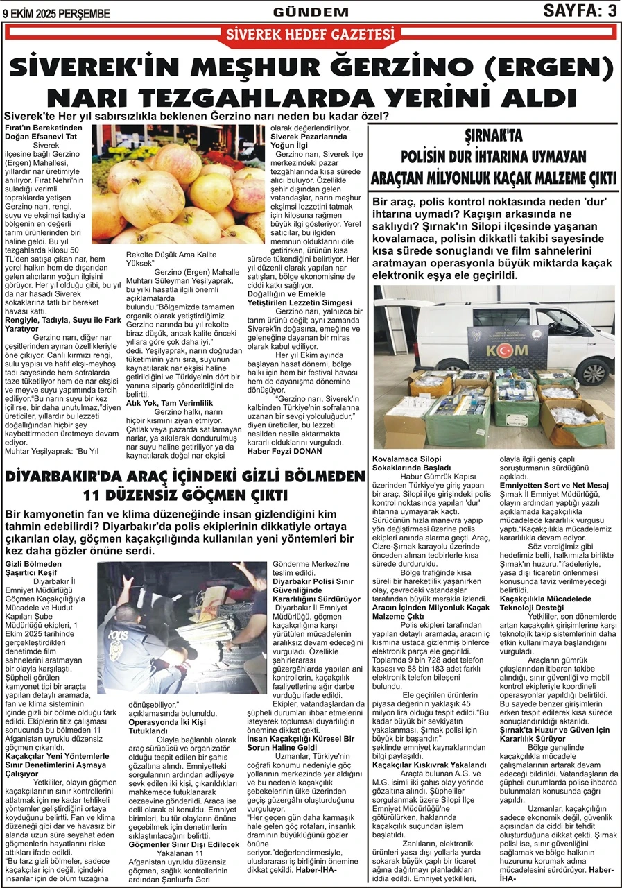 9.10.2025 Tarihli Gazetemiz
